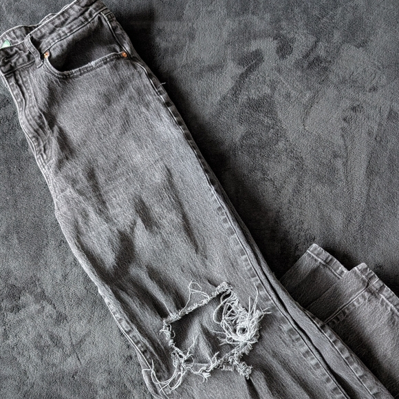 Wild Fable Highest Rise Baggy Jeans Distressed Black Grunge Gen Z Sz 12/31R - Picture 5 of 12